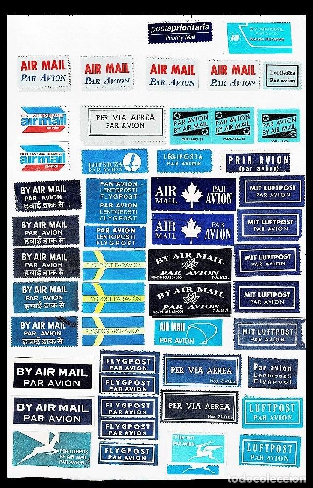 Etiquetas antiguas: 2194 Etiquetas AIR MAIL Ver - Foto 1