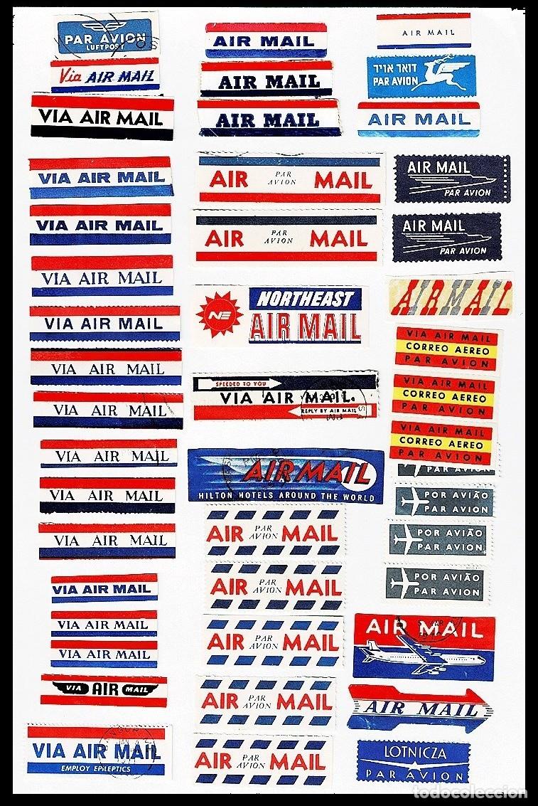 Etiquetas antiguas: 2194 Etiquetas VIA AIR MAIL Ver