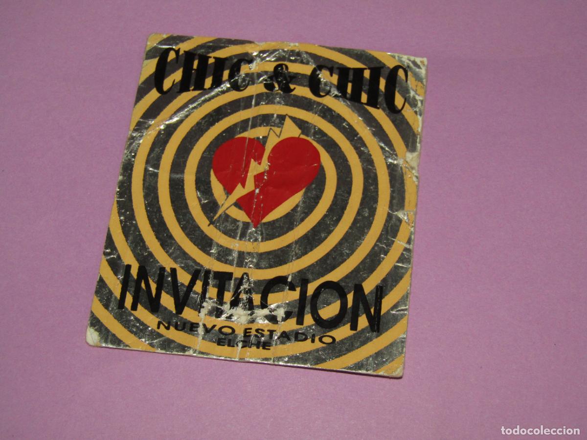 Etiquetas antiguas: Antigua Invitaci&oacute;n FLYER de Discoteca Pub CHIC & CHIC de ELCHE - A&ntilde;o 1990s.
