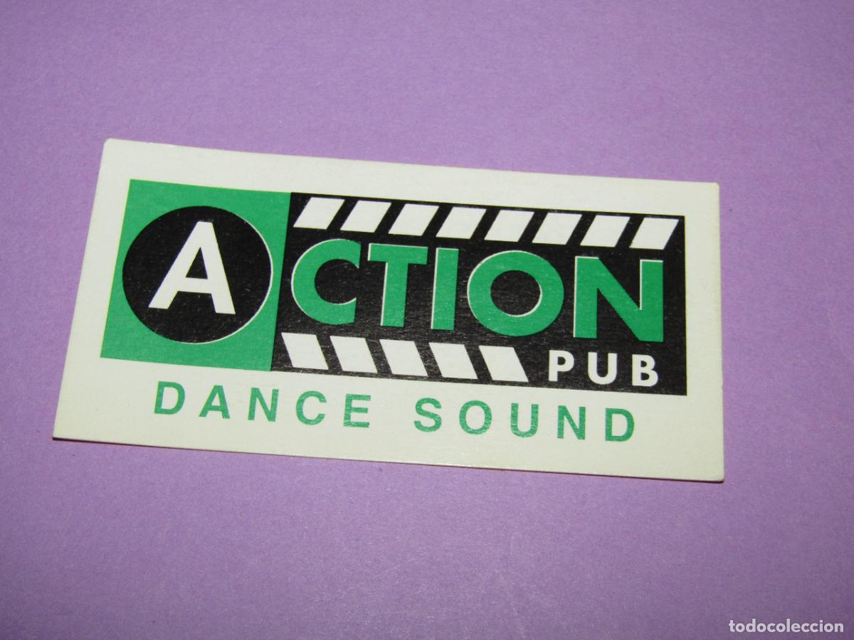 Etiquetas antiguas: Antigua Invitaci&oacute;n FLYER de ACTION PUB A&ntilde;os 1990s.