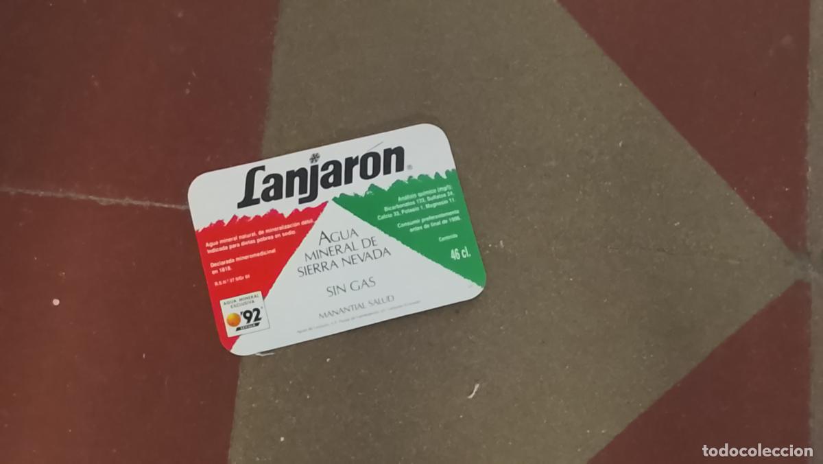 Etiquetas antiguas: ANTIGUA ETIQUETA DE AGUA MINERAL LANJARON GRANADA - exclusiva expo 92 sevilla