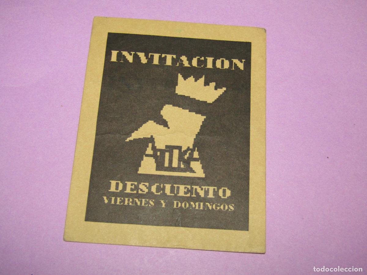 Etiquetas antiguas: Antigua Invitaci&oacute;n FLYER de ATTIKA - A&ntilde;os 1990s.