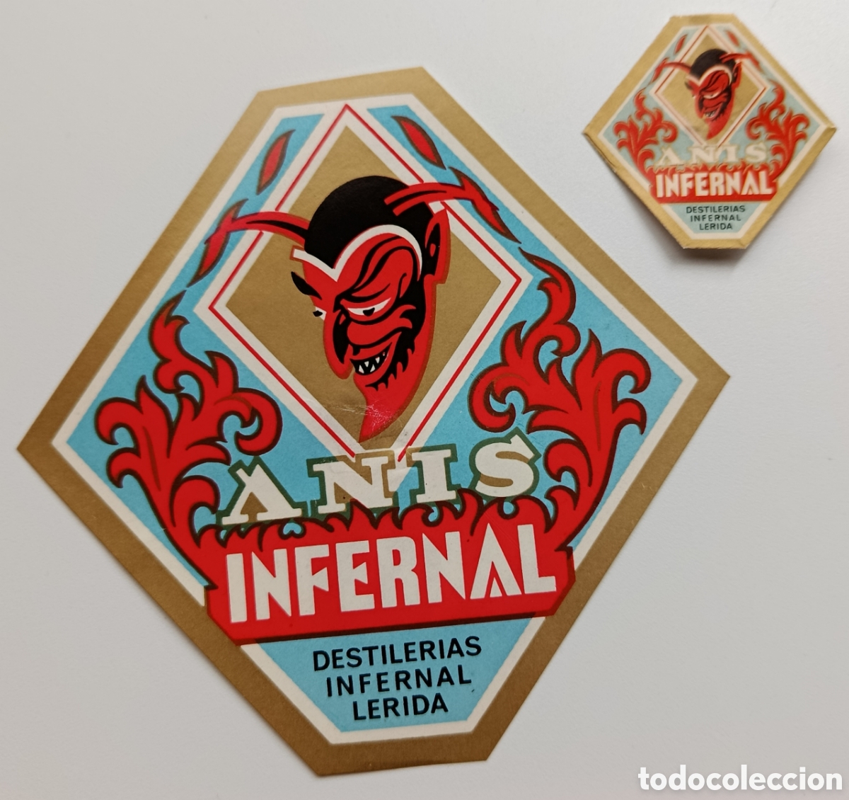 Old Labels: Antiguas etiqueta de An&iacute;s Infernal, Destiler&iacute;as Infernal, L&eacute;rida. A&ntilde;os 50 - 60