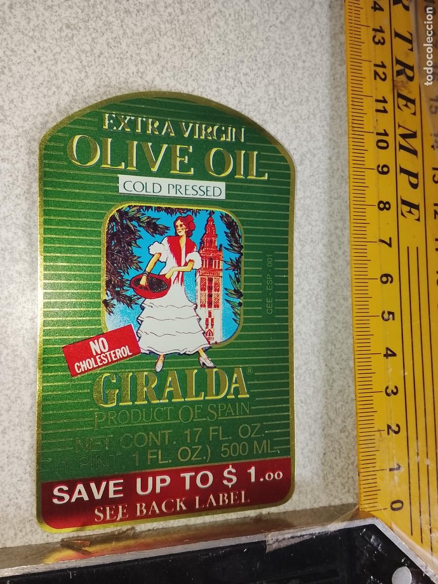 Etiquetas antiguas: ANTIGUA ETIQUETA ACEITE OLIVA LA GIRALDA