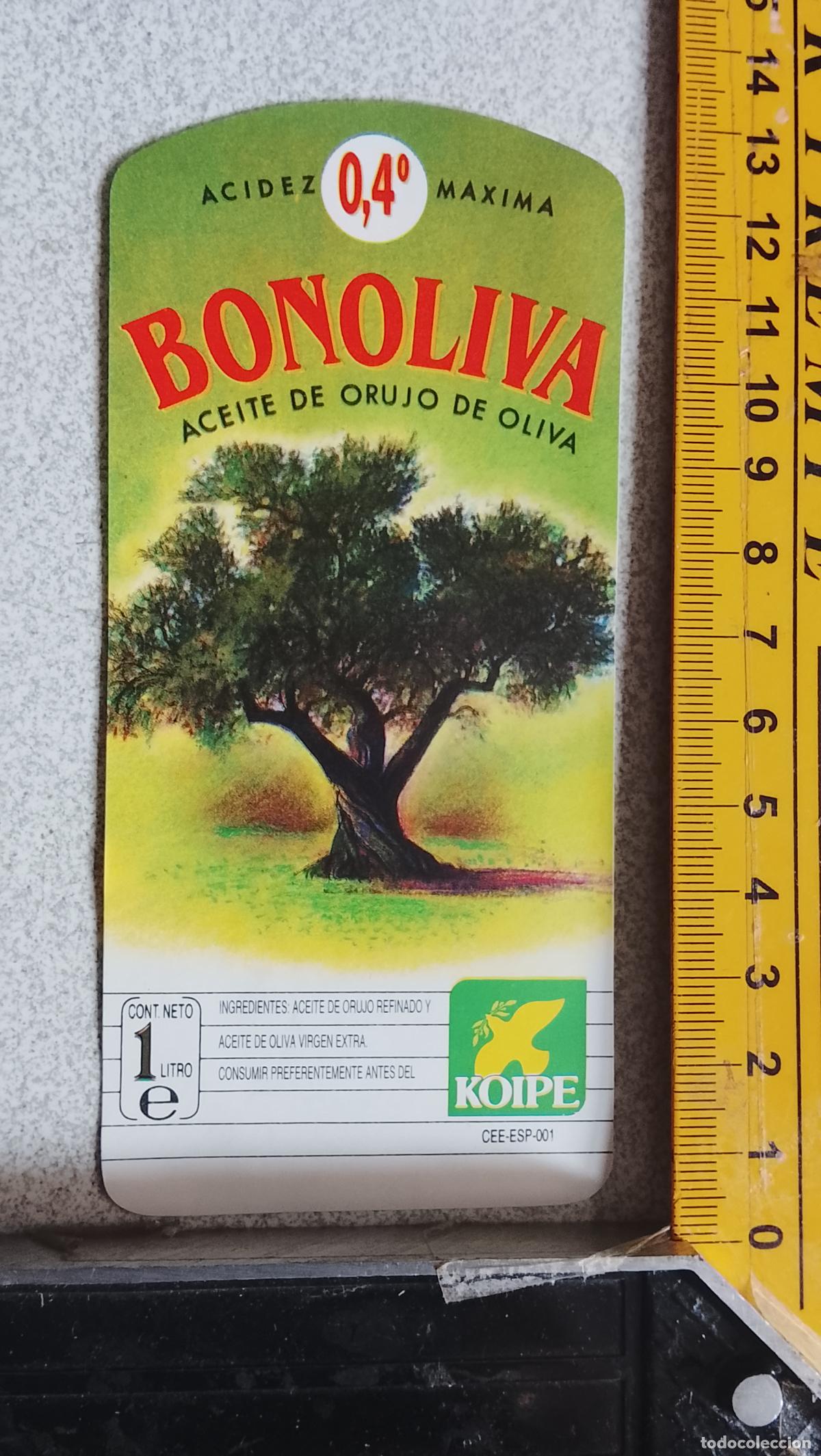 Etiquetas antiguas: ANTIGUA ETIQUETA ACEITE OLIVA ORUJO BONOLIVA KOIPE