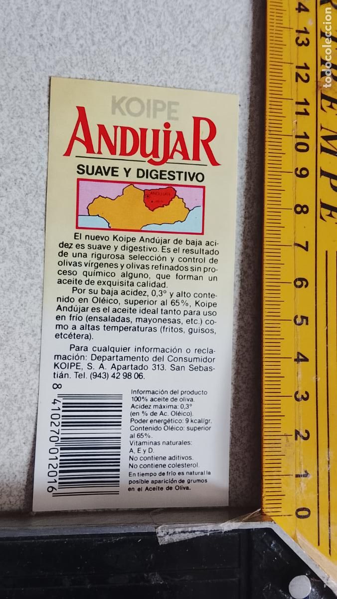 Etiquetas antiguas: ANTIGUA ETIQUETA ACEITE KOIPE ANDUJAR