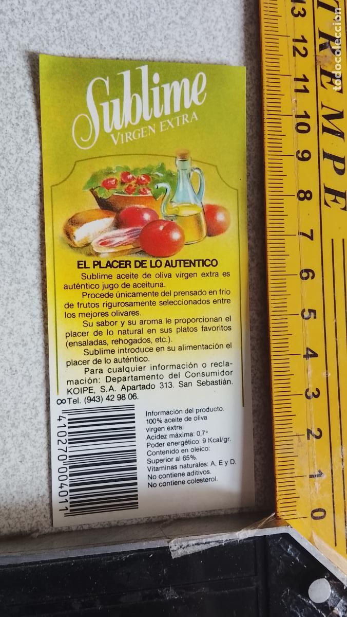 Etiquetas antiguas: ANTIGUA ETIQUETA ACEITE VIRGEN EXTRA SUBLIME - Foto 1