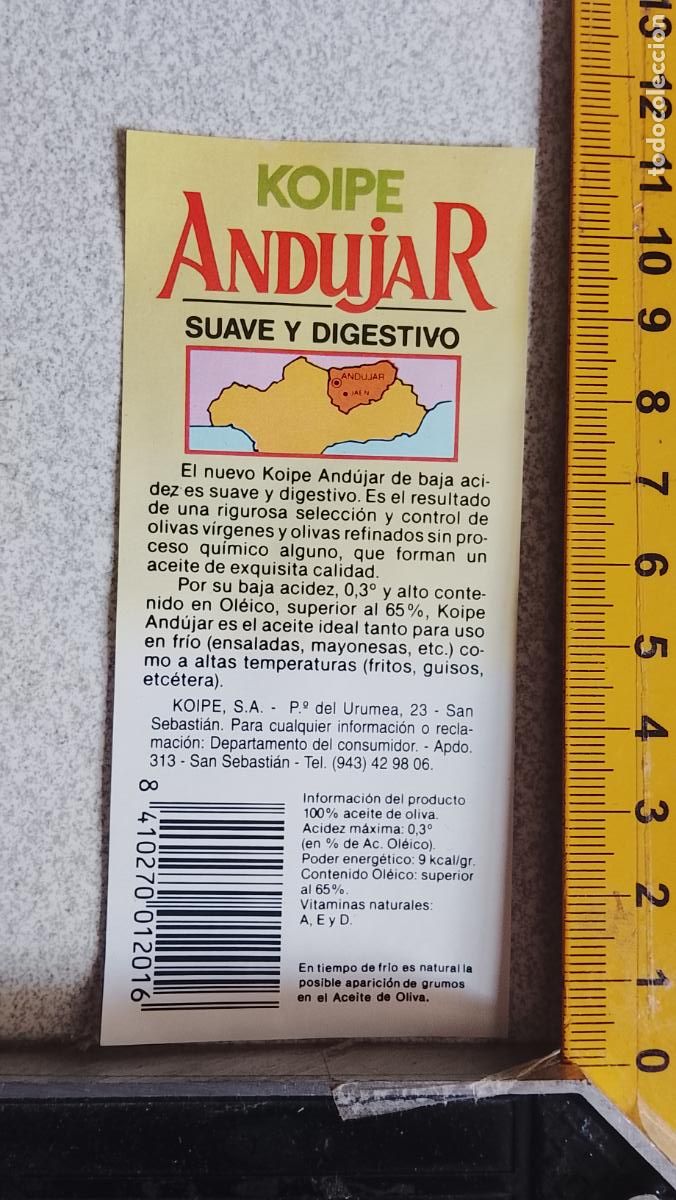 Etiquetas antiguas: ANTIGUA ETIQUETA ACEITE KOIPE ANDUJAR