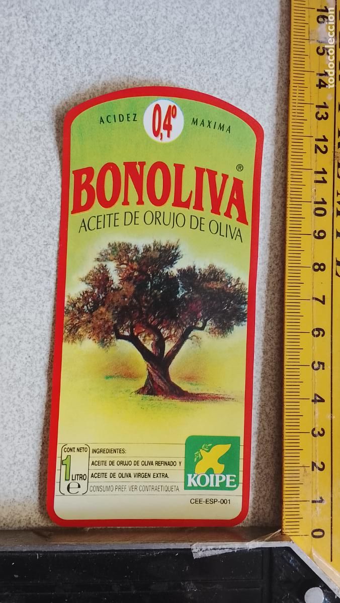 Etiquetas antiguas: ANTIGUA ETIQUETA ACEITE KOIPE OLIVA BONOLIVA ORUJO