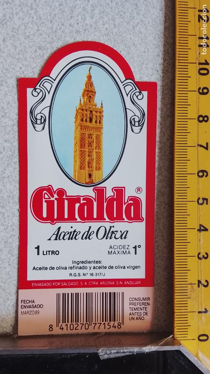 Etiquetas antiguas: ANTIGUA ETIQUETA ACEITE OLIVA LA GIRALDA