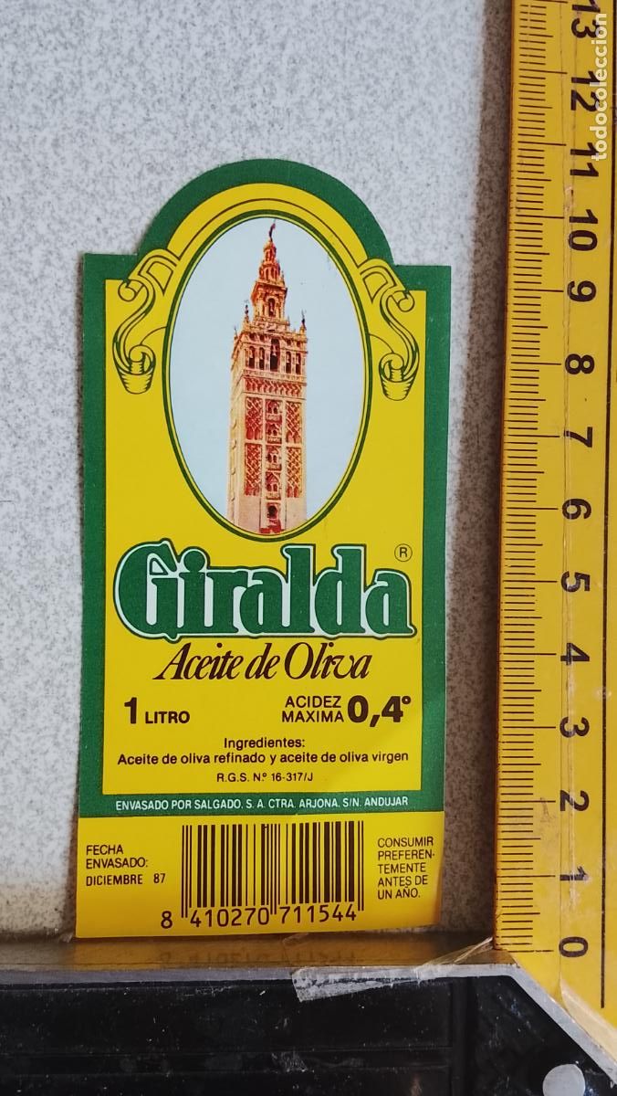 Etiquetas antiguas: ANTIGUA ETIQUETA ACEITE OLIVA LA GIRALDA