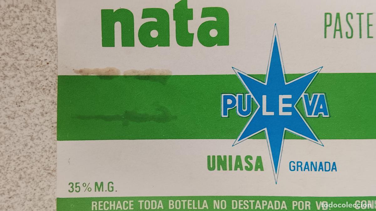 Etiquetas antiguas: ANTIGUA DIFICIL ETIQUETA LECHE PULEVA UNIASA NATA