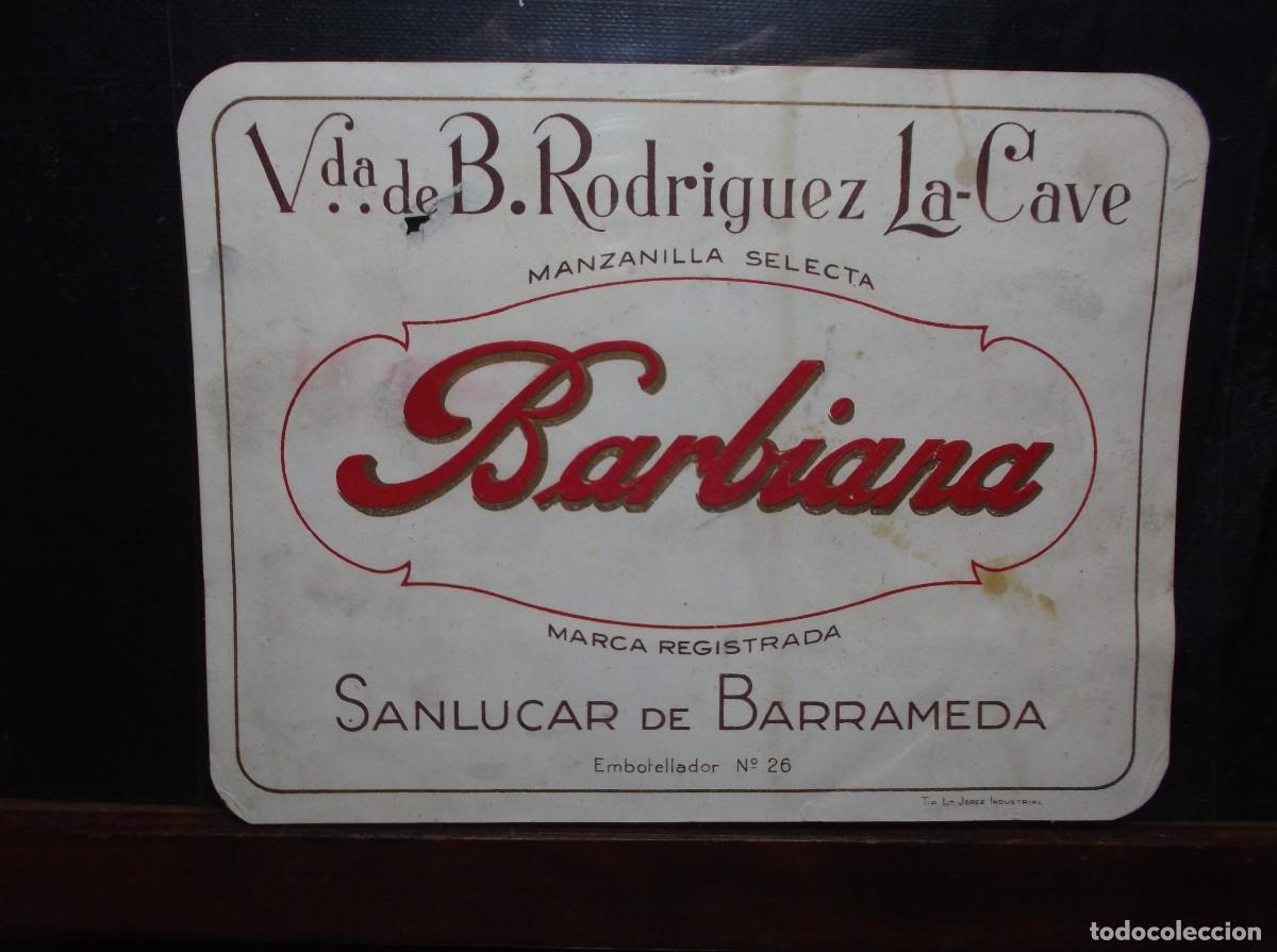 Etiquetas antiguas: ETIQUETA VDA. DE B. RODRIGUEZ LA-CAVE -SANLUCAR BARRAMEDA.
