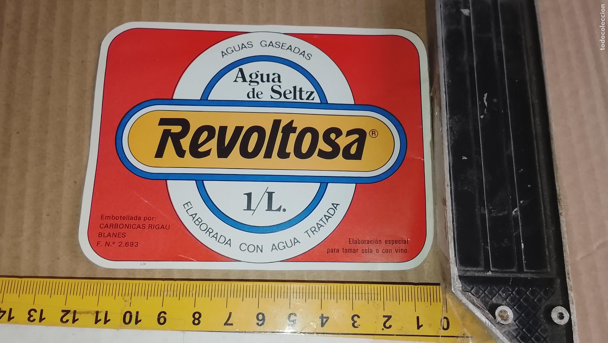 Etiquetas antiguas: antigua etiqueta original SIN PEGAR , de BOTELLA REFRESCOS REVOLTOSA AGUA SELTZ