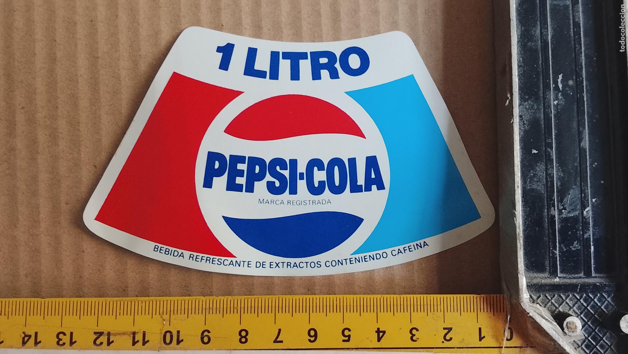 Etiquetas antiguas: antigua etiqueta original SIN PEGAR , de BOTELLA REFRESCOS PEPSI COLA 1 LITRO