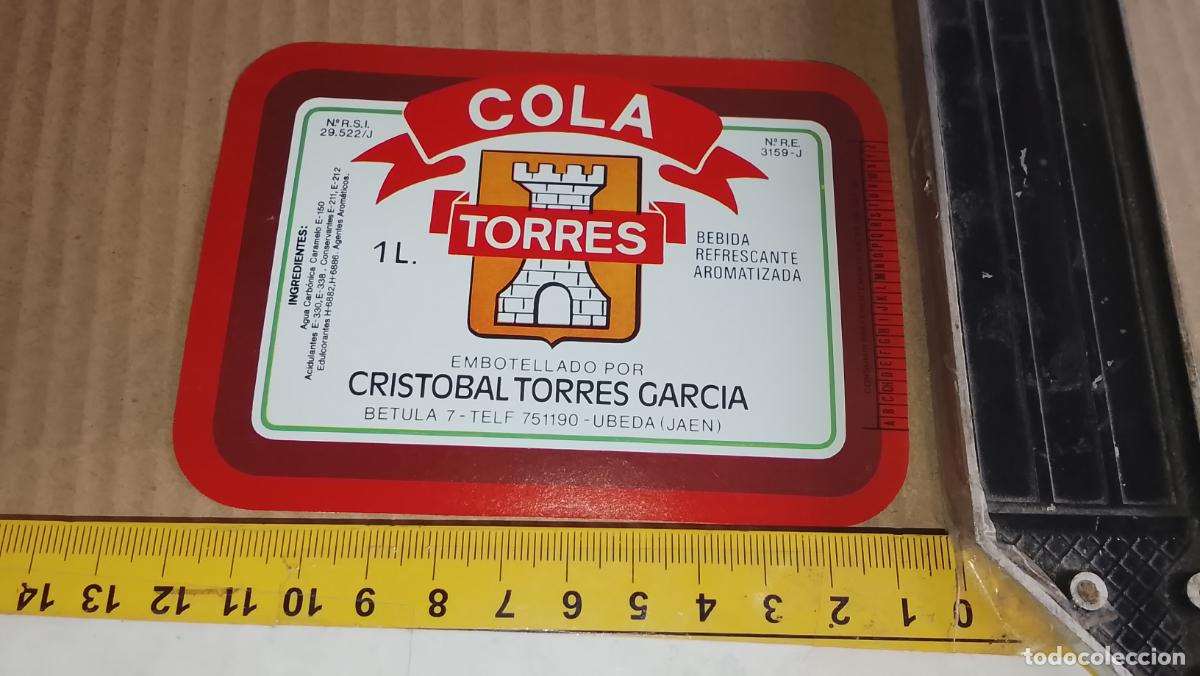 Etiquetas antiguas: antigua etiqueta original SIN PEGAR , de BOTELLA REFRESCOS CRISTOBAL TORRES GARCIA UBEDA TORRES COLA
