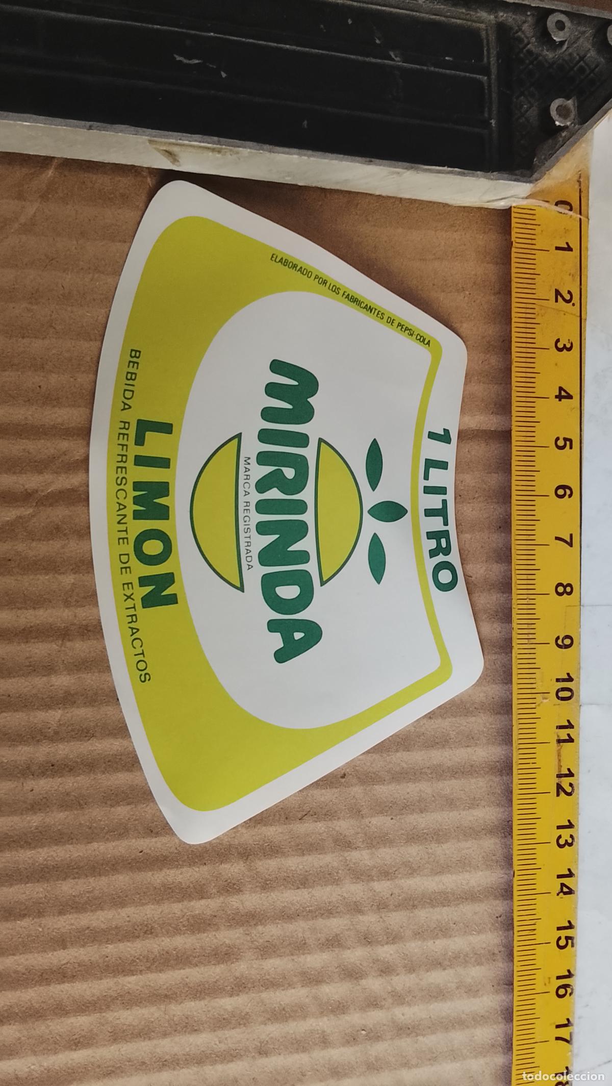 Etiquetas antiguas: antigua etiqueta original SIN PEGAR , de BOTELLA REFRESCOS mirinda 1 litro
