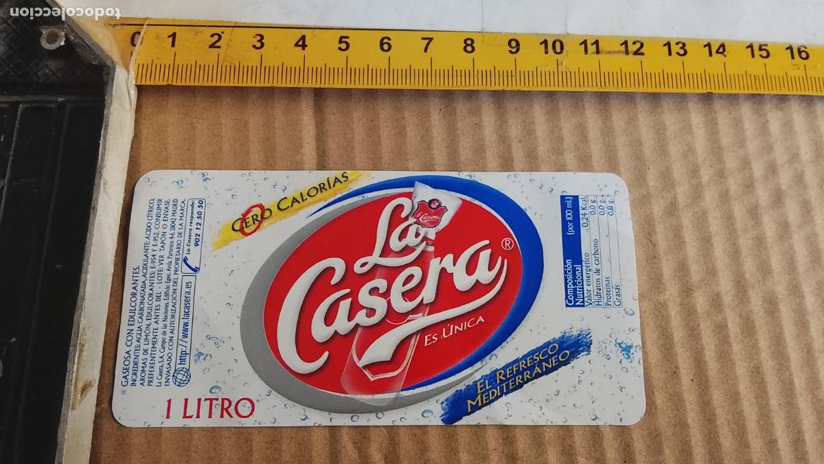 Etiquetas antiguas: antigua etiqueta original SIN PEGAR , de BOTELLA REFRESCOS LA CASERA BLANCA