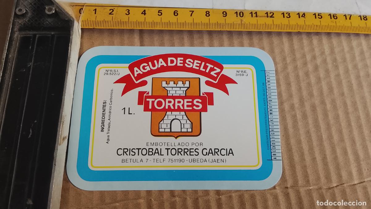 Etiquetas antiguas: antigua etiqueta original SIN PEGAR , de BOTELLA REFRESCOS AGUAS DE SELTZ CRISTOBAL TORRES