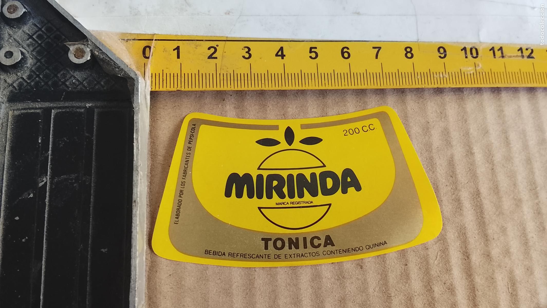 Etiquetas antiguas: antigua etiqueta original SIN PEGAR , de BOTELLA REFRESCOS MIRINDA TONICA