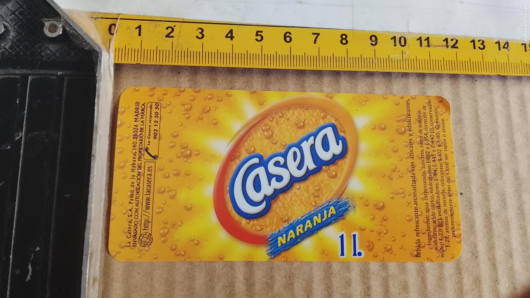 Etiquetas antiguas: antigua etiqueta original SIN PEGAR , de BOTELLA REFRESCOS CASERA NARANJA