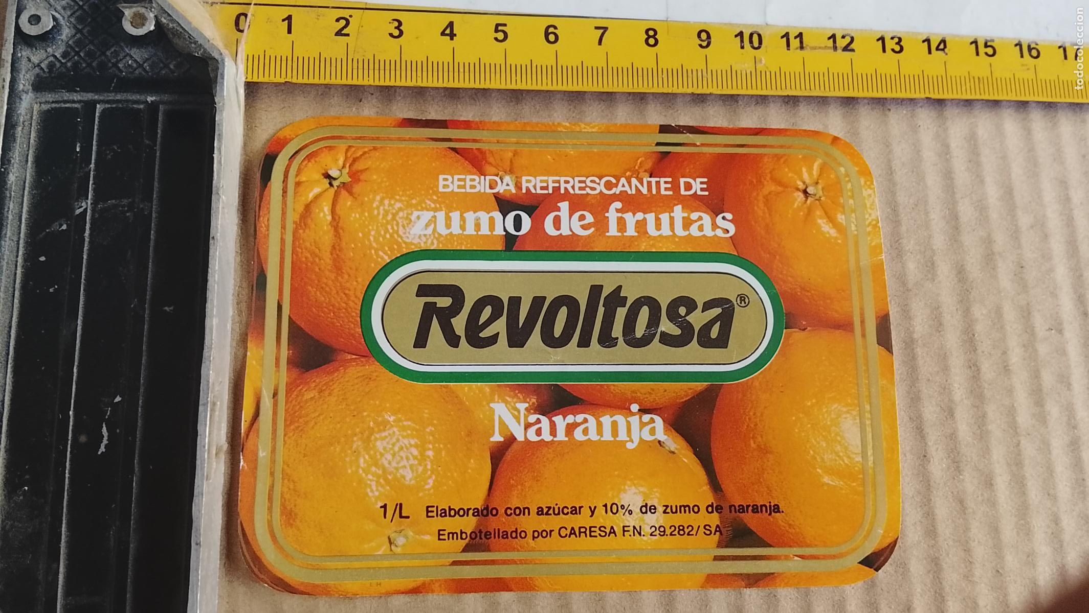 Etiquetas antiguas: antigua etiqueta original SIN PEGAR , de BOTELLA REFRESCOS REVOLTOSA NARANJA