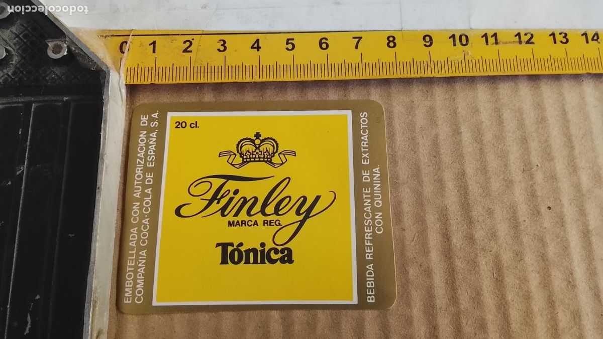 Etiquetas antiguas: antigua etiqueta original SIN PEGAR , de BOTELLA - TONICA FINLEY