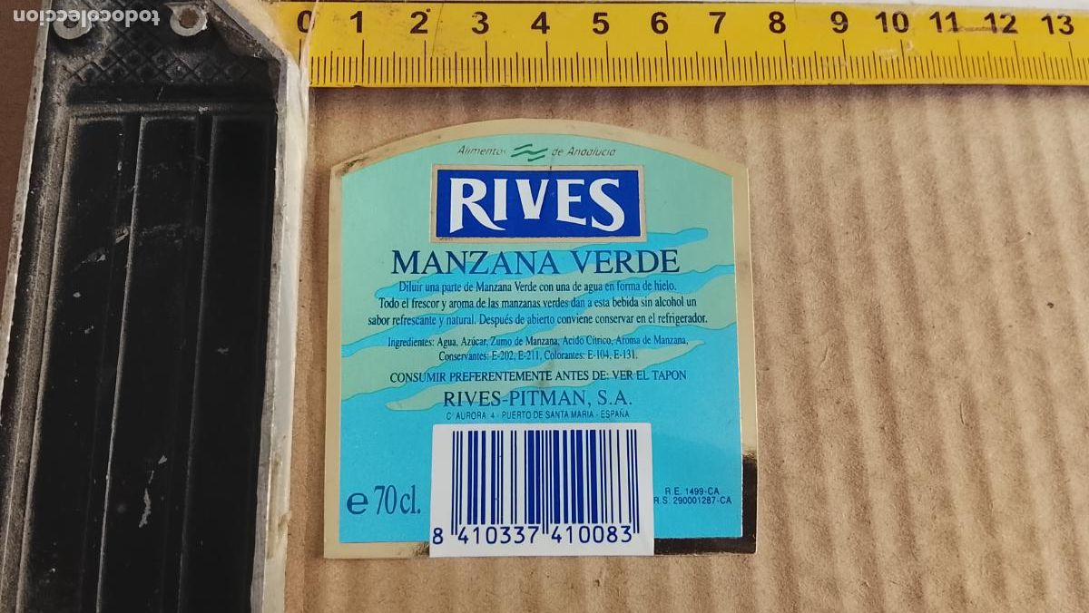 Etiquetas antiguas: antigua etiqueta original SIN PEGAR , de BOTELLA - REVOLTOSA LIMON