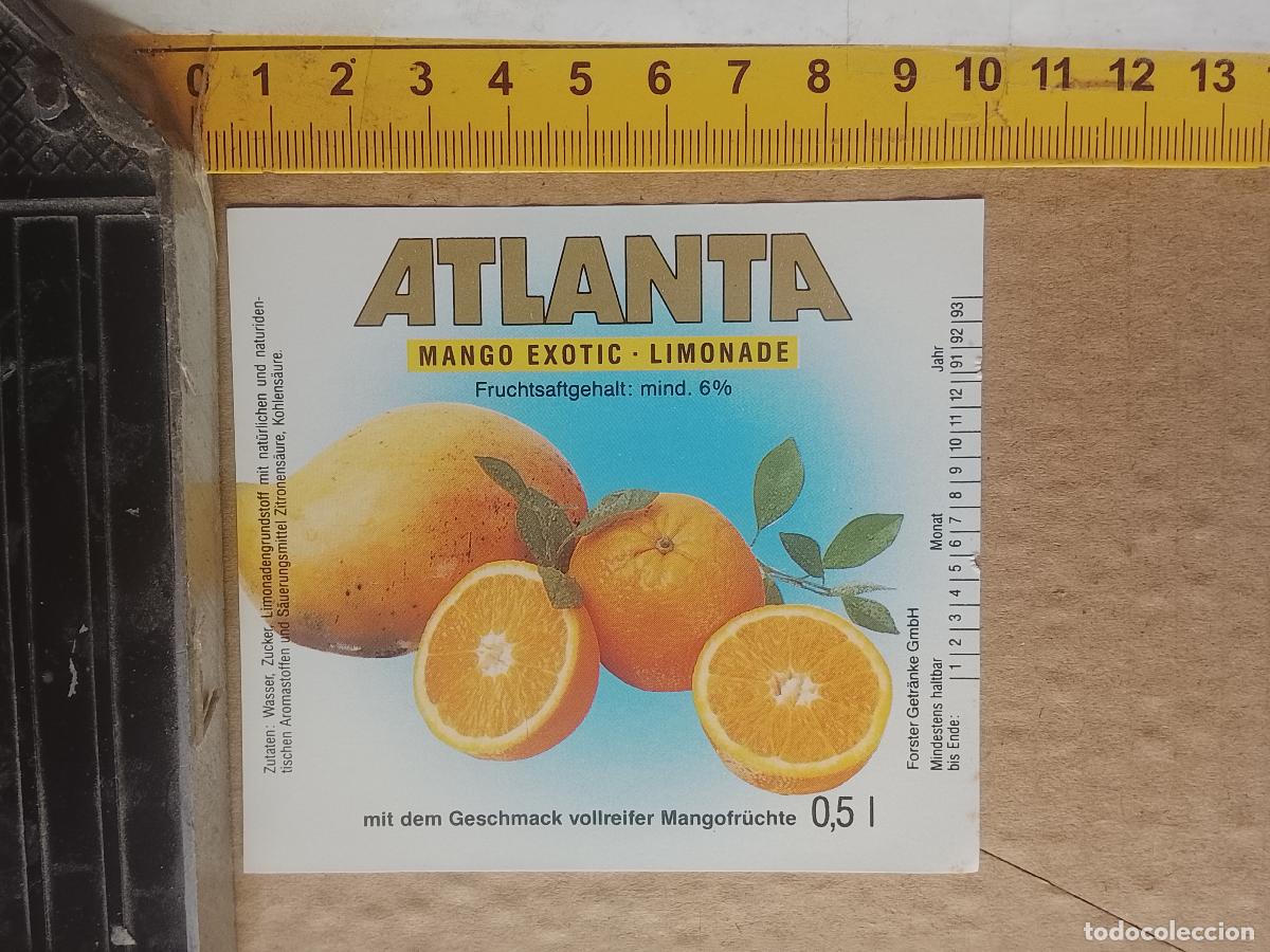 Etiquetas antiguas: ANTIGUA ETIQUETA DE FRONTAL DE BOTELLA BEBIDAS REFRESCOS ZUMOS GASEOSAS - PLANCHAS DE FABRICA