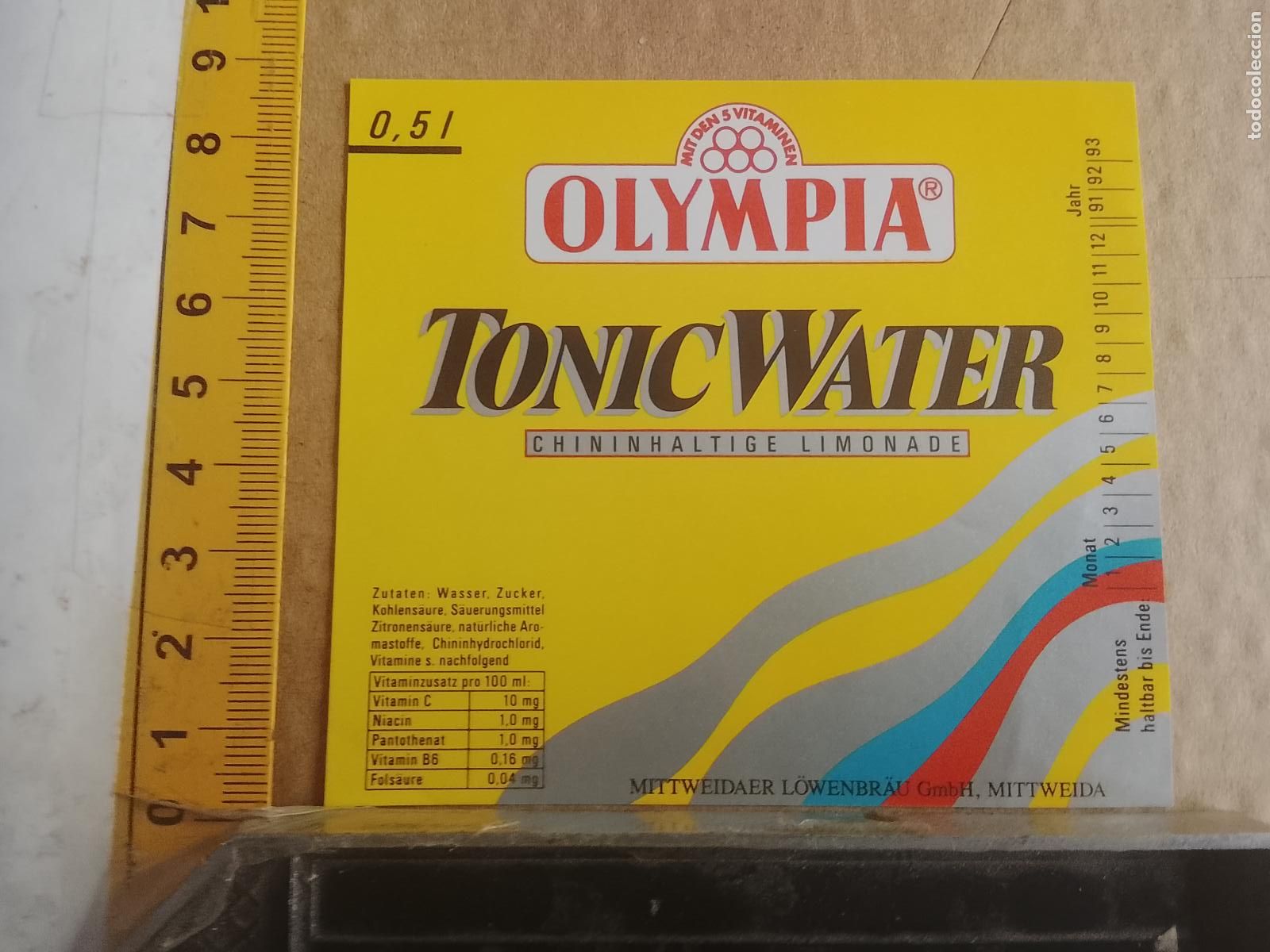 Etiquetas antiguas: ANTIGUA ETIQUETA DE FRONTAL DE BOTELLA BEBIDAS REFRESCOS ZUMOS GASEOSAS - PLANCHAS DE FABRICA