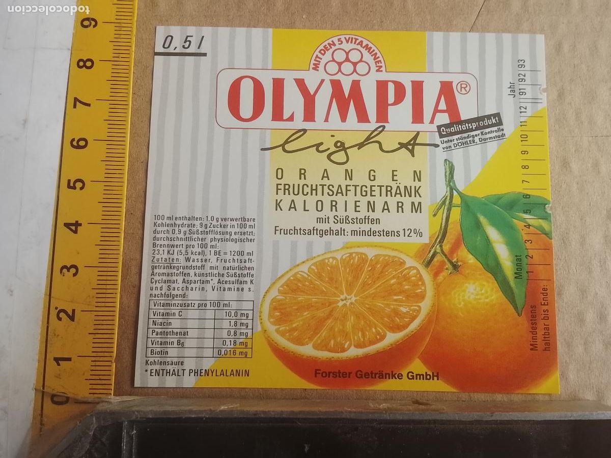Etiquetas antiguas: ANTIGUA ETIQUETA DE FRONTAL DE BOTELLA BEBIDAS REFRESCOS ZUMOS GASEOSAS - PLANCHAS DE FABRICA