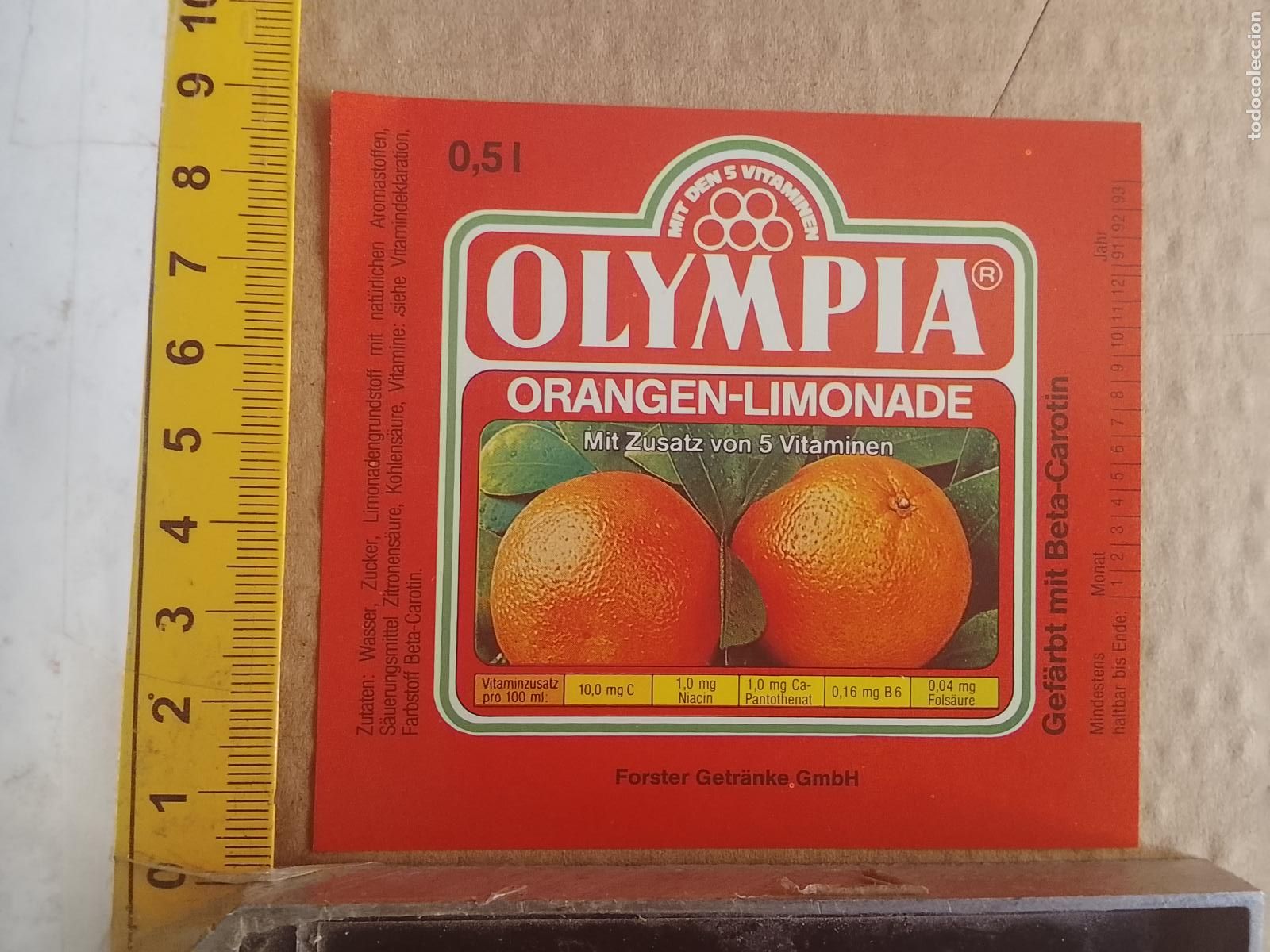 &Eacute;tiquettes anciennes: ANTIGUA ETIQUETA DE FRONTAL DE BOTELLA BEBIDAS REFRESCOS ZUMOS GASEOSAS - PLANCHAS DE FABRICA