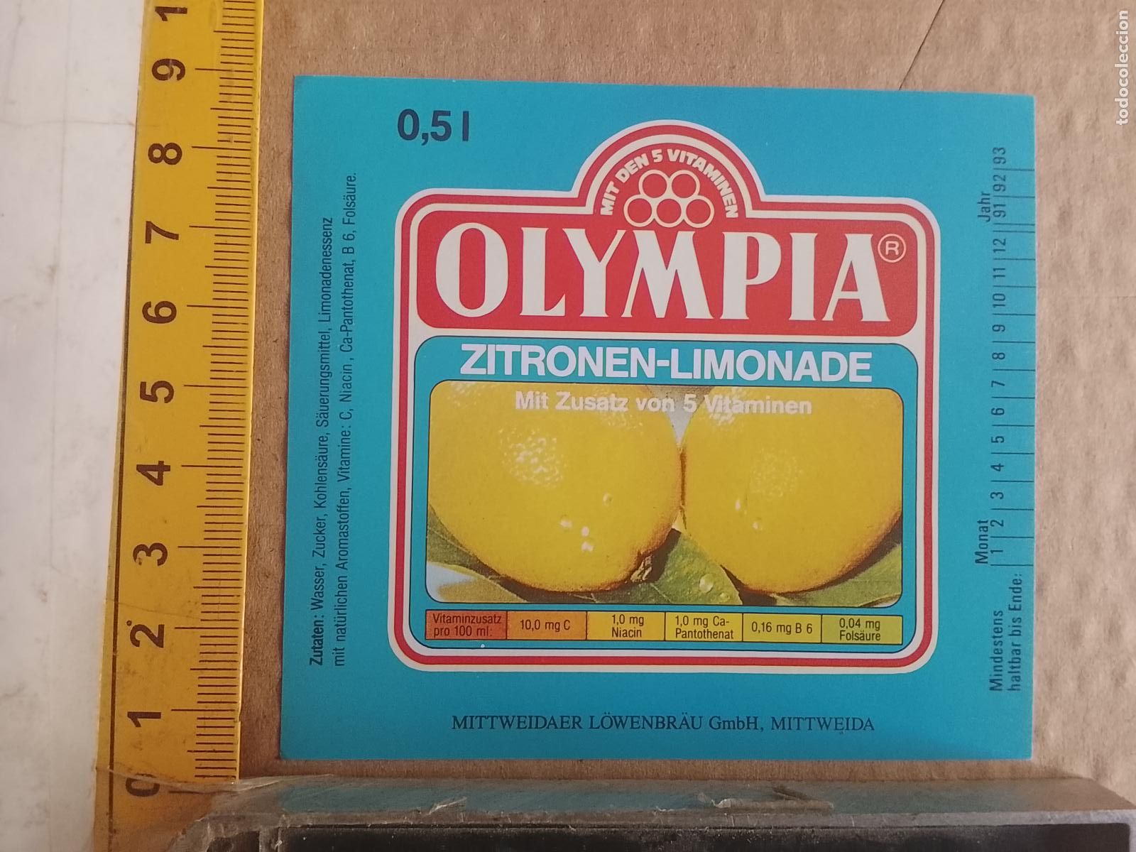 &Eacute;tiquettes anciennes: ANTIGUA ETIQUETA DE FRONTAL DE BOTELLA BEBIDAS REFRESCOS ZUMOS GASEOSAS - PLANCHAS DE FABRICA