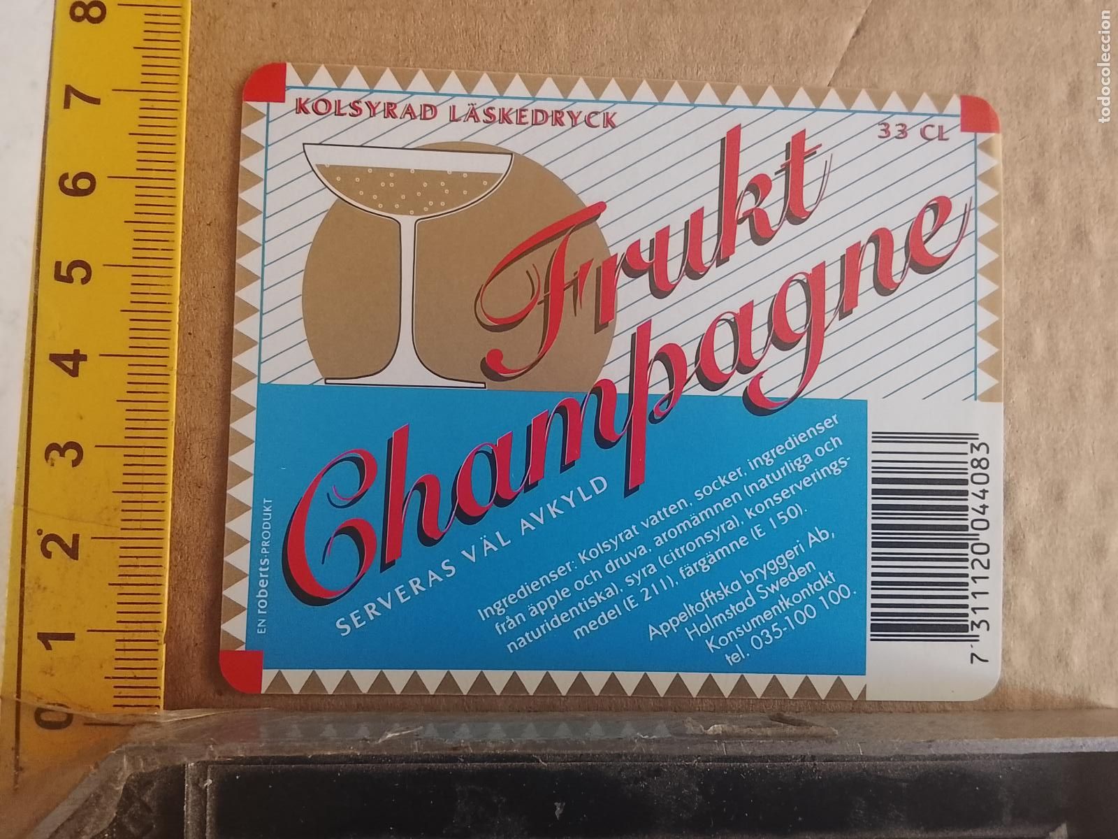 &Eacute;tiquettes anciennes: ANTIGUA ETIQUETA DE FRONTAL DE BOTELLA BEBIDAS REFRESCOS ZUMOS GASEOSAS - PLANCHAS DE FABRICA