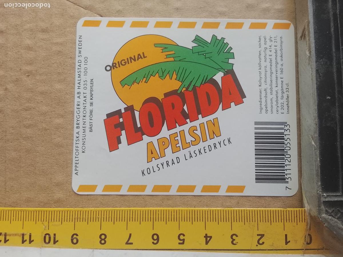 Etiquetas antiguas: ANTIGUA ETIQUETA DE FRONTAL DE BOTELLA BEBIDAS REFRESCOS ZUMOS GASEOSAS - PLANCHAS DE FABRICA