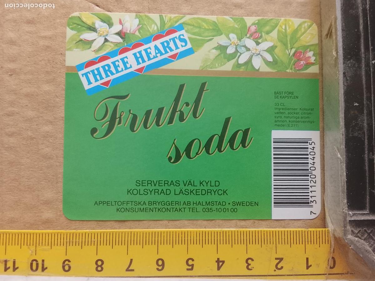 Etiquetas antiguas: ANTIGUA ETIQUETA DE FRONTAL DE BOTELLA BEBIDAS REFRESCOS ZUMOS GASEOSAS - PLANCHAS DE FABRICA