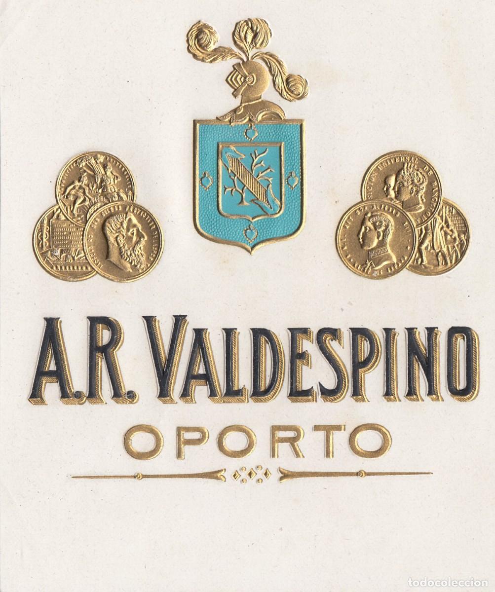 Etiquetas antiguas: Antigua y Escasa Etiqueta - A.R. VALDESPINO OPORTO - Excelente Conservaci&oacute;n S/C -