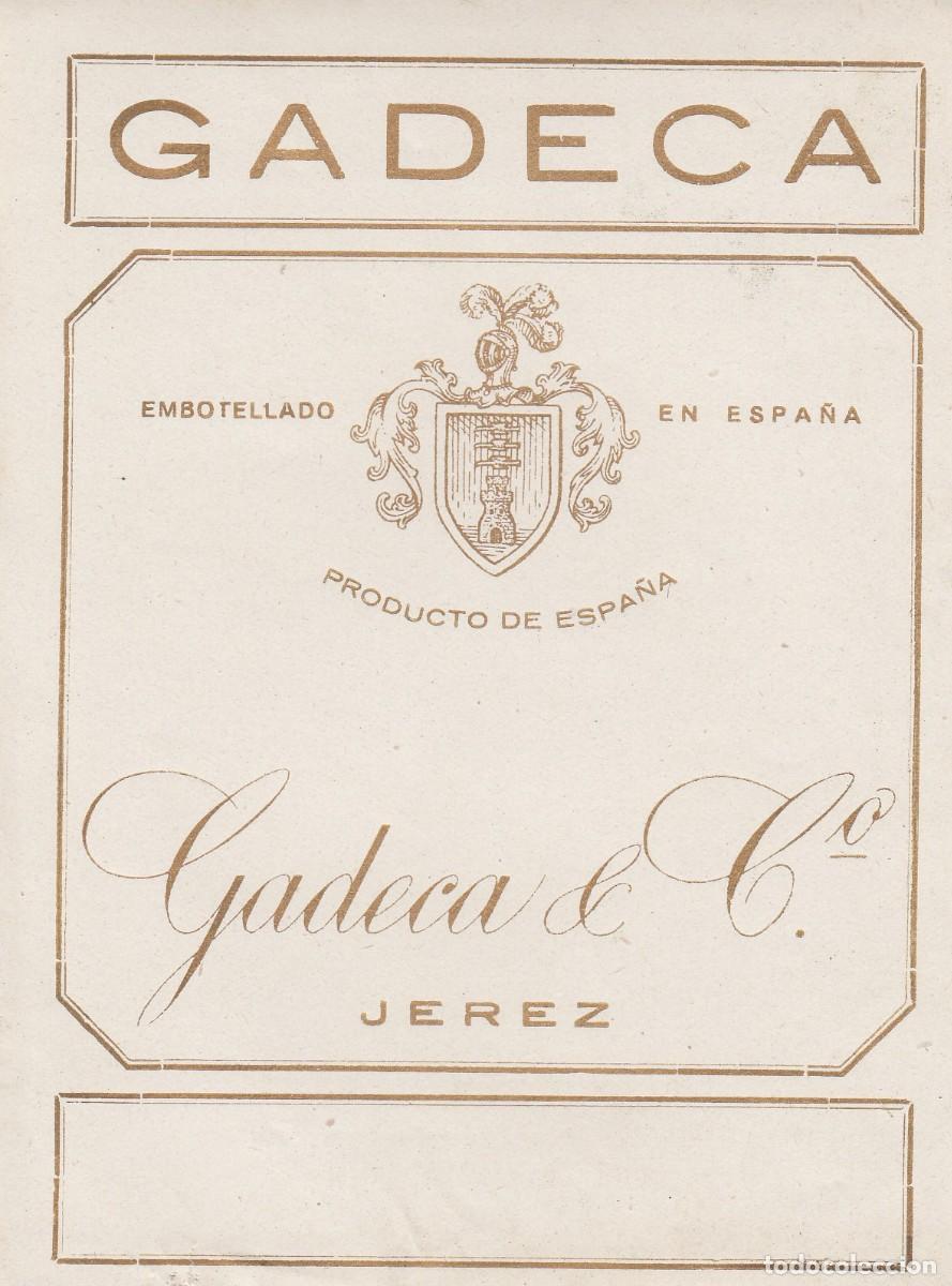 Etiquetas antiguas: Antigua y Escasa Etiqueta - GADECA... JEREZ - Excelente Conservaci&oacute;n S/C -