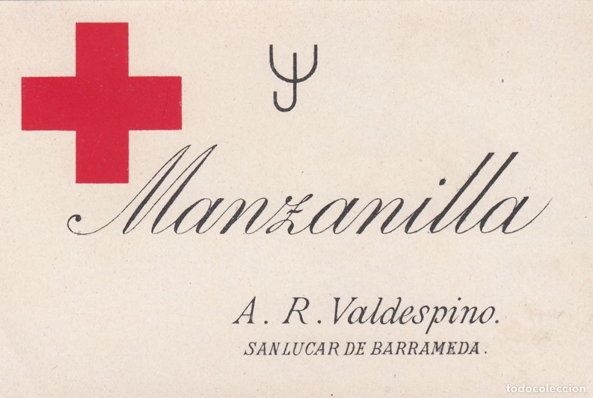 Etiquetas antiguas: Antigua y Escasa Etiqueta - MANZANILLA... SANL&Uacute;CAR DE BARRAMEDA - Excelente Conservaci&oacute;n S/C -