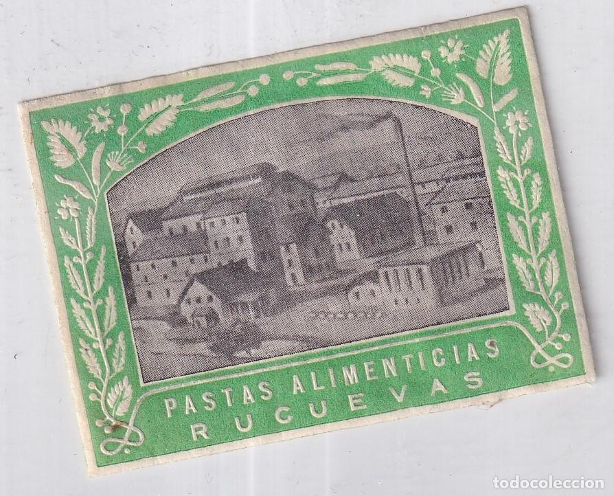 Etiquetas antiguas: Pastas alimenticias Rucuevas 6 x 4,50 cm Palencia