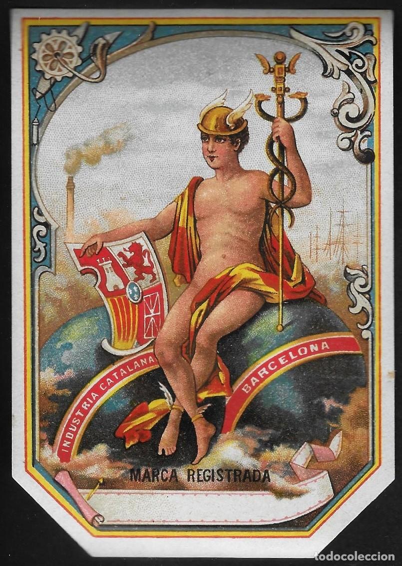 Etiquetas antiguas: 0251 ETIQUETA DE TEJIDOS INDUSTRIA CATALANA CON GOMA - BARCELONA