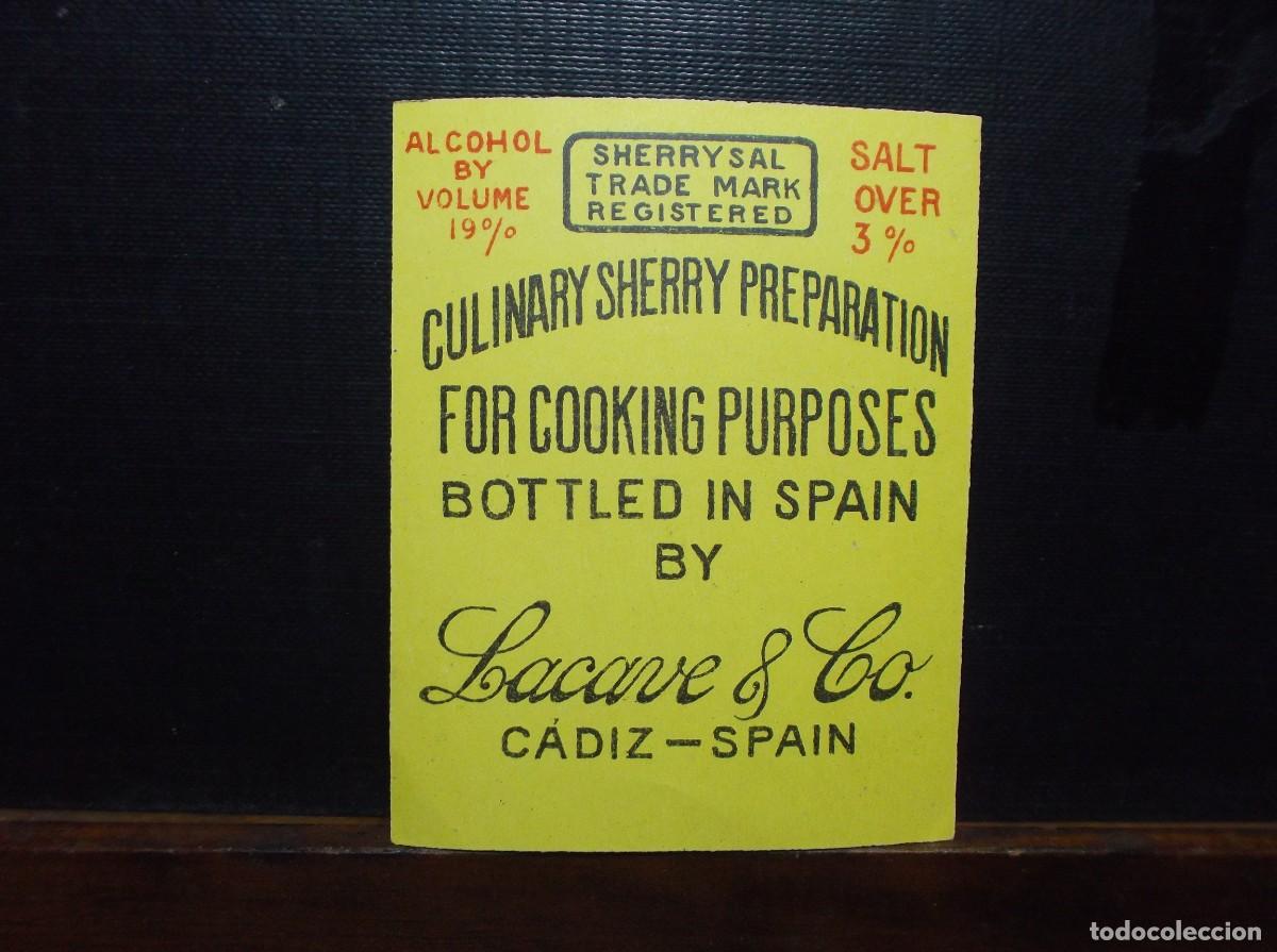 Etiquetas antiguas: ETIQUETA DE LACAVE & Co. - CADIZ - SPAIN