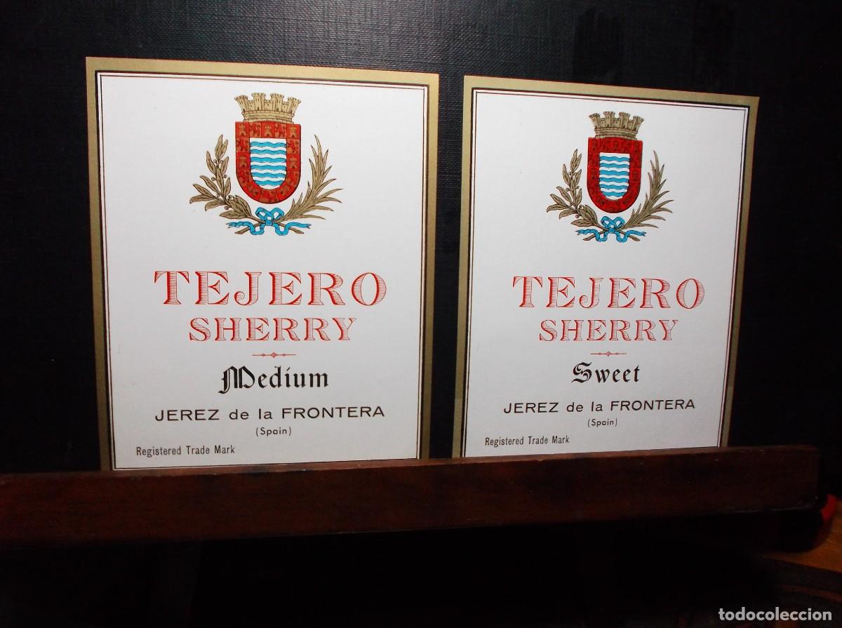 Etiquetas antiguas: ETIQUETA DE TEJERO SHERRY (2 UNIDADES DIF.) - JEREZ DE LA FRONTERA