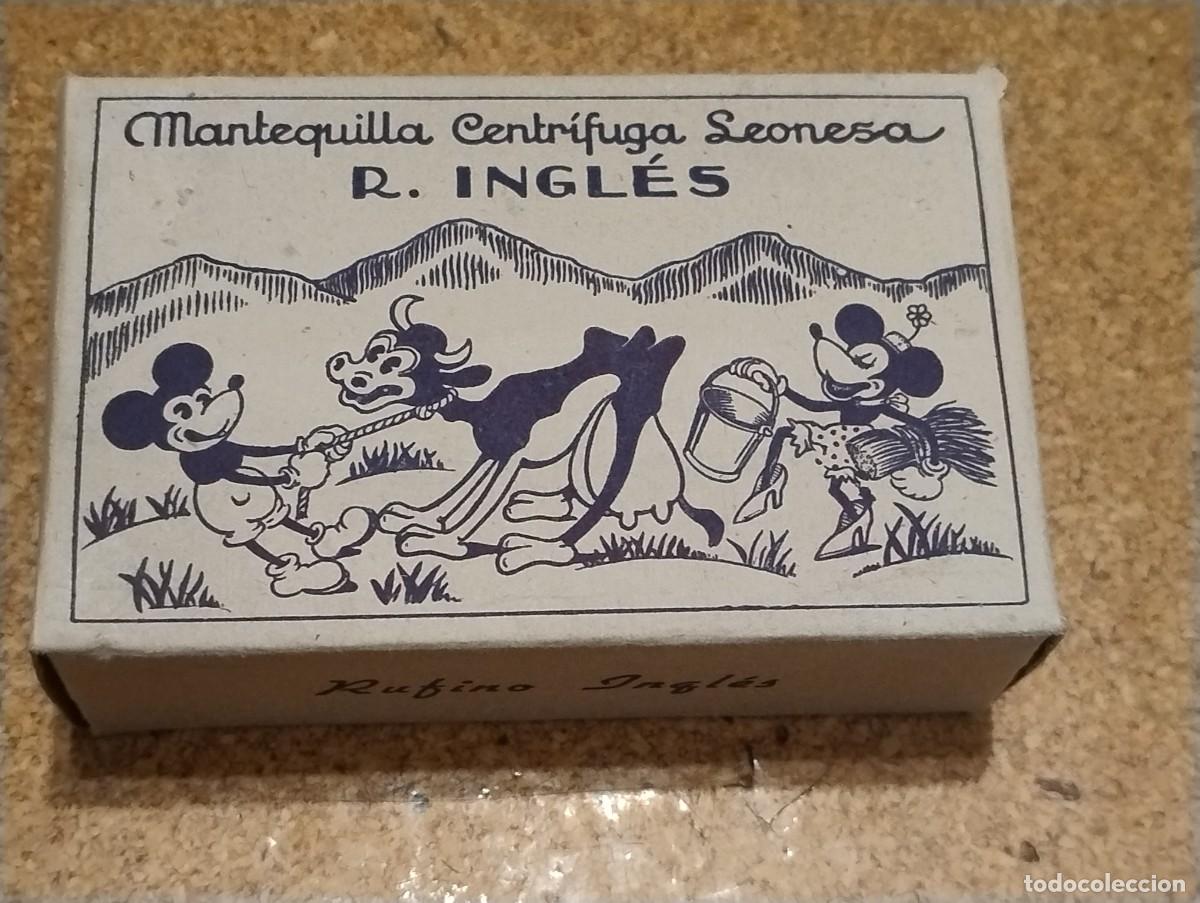 Etiquetas antiguas: CAJA EN CART&Oacute;N MANTEQUILLA CENTR&Iacute;FUGA LEONESA R. INGL&Eacute;S MICKEY. RUFINO INGLES