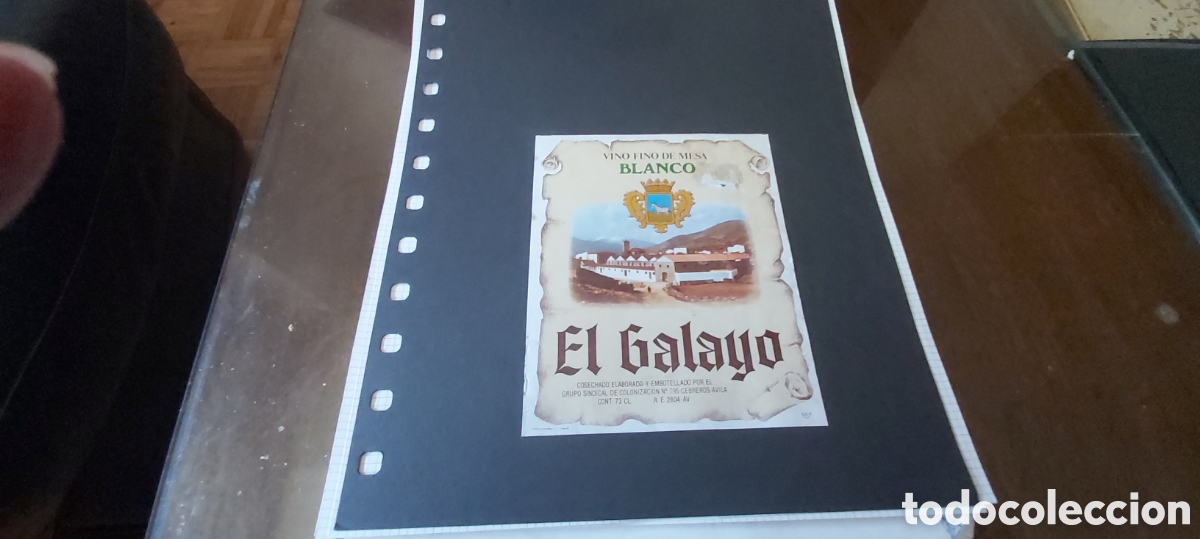 Etiquetas antiguas: ETIQUETA DE VINO EL GALAYO BLANCI. CEBRERO. AVILA