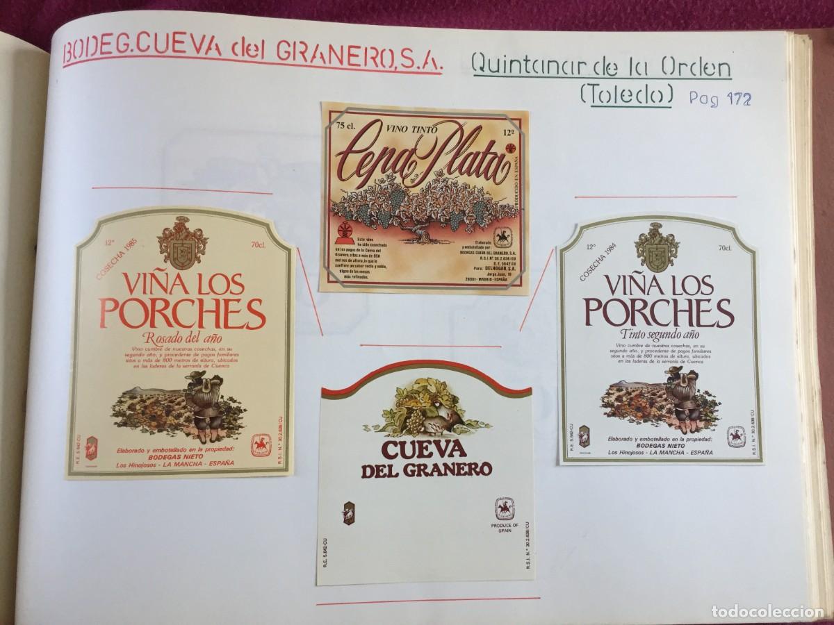 Etiquetas antiguas: 4 ETIQUETAS DE VINO LOS PORCHES DE C. DEL GRANERO DE QUINTANAR DE LA ORDEN (TOLEDO) - EN 1 HOJA