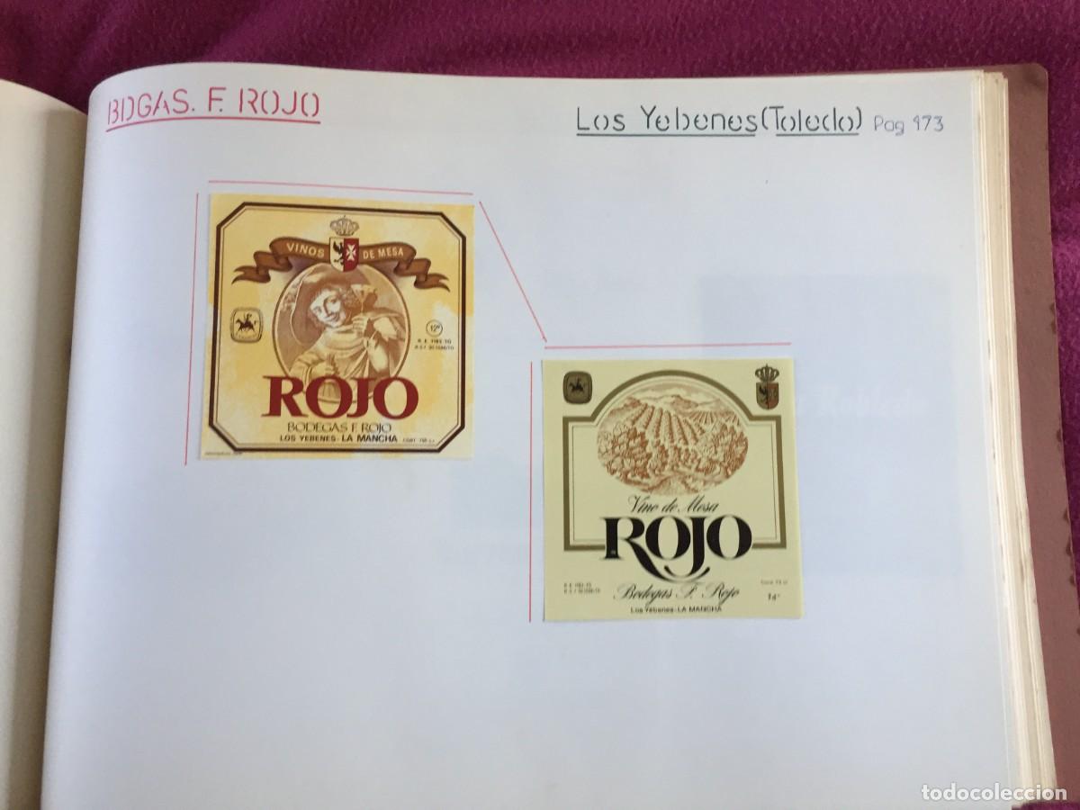 Etiquetas antiguas: 2 ETIQUETAS DE VINO TINTO ROJO DE BODEJAS F. ROJO DE LOS YEBENES (TOLEDO) - EN 1 HOJA