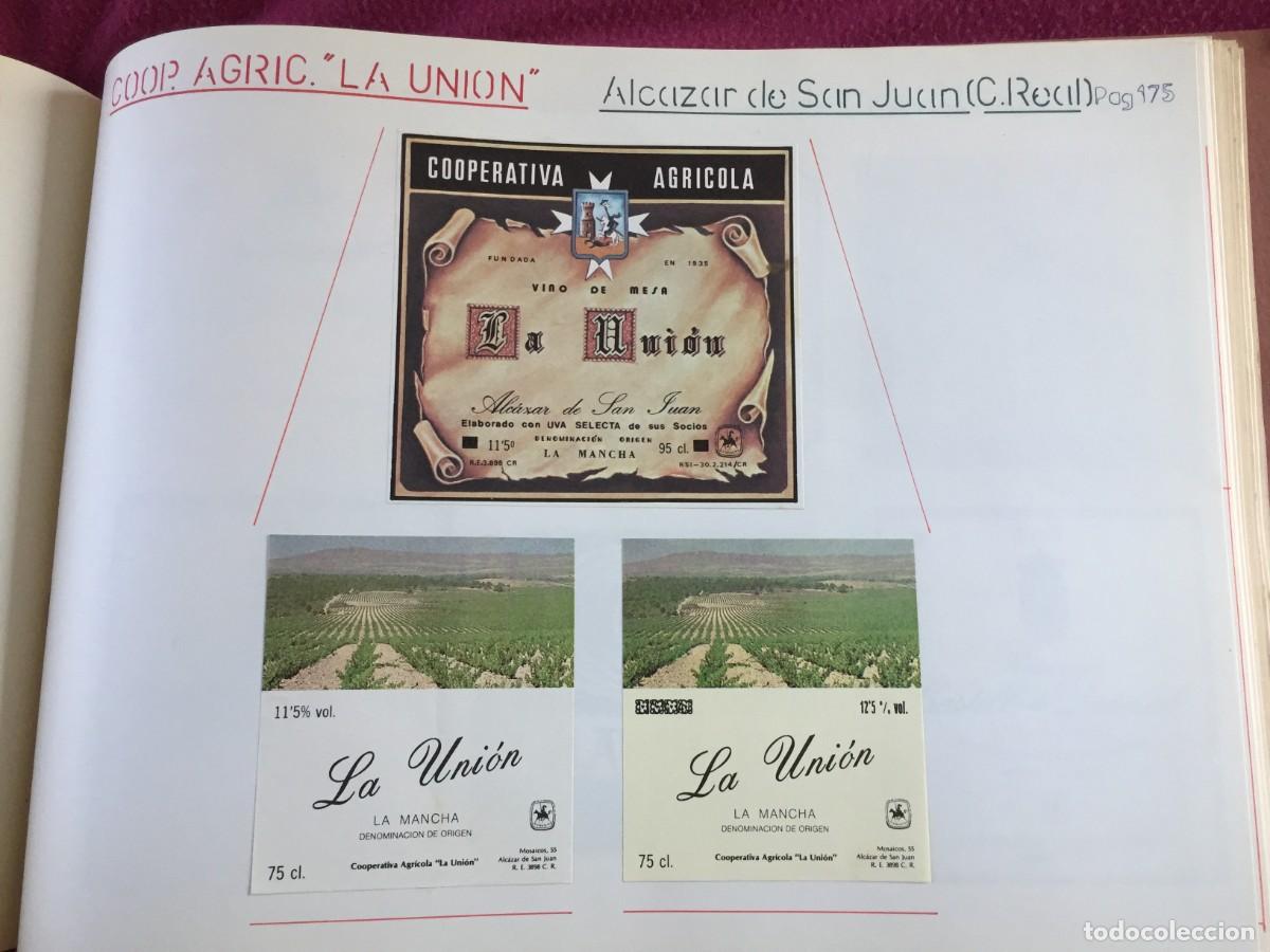 Etiquetas antigas: 3 ETIQUETAS DE VINO TINTO LA UNION DE COO. LA UNION DE ALCAZAR DE SAN JUAN (CIUDAD REAL) - EN 1 HOJA