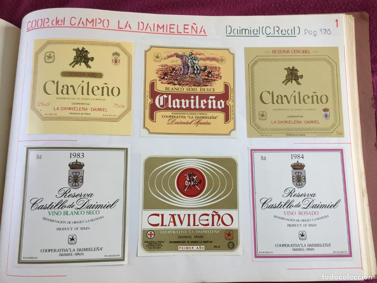 Etiquetas antiguas: 10 ETIQUETAS DE VINO TINTO CLAVILE&Ntilde;O ... DE COOP. DAIMIELE&Ntilde;A DE DAIMIEL (CIUDAD REAL) EN 2 HOJAS
