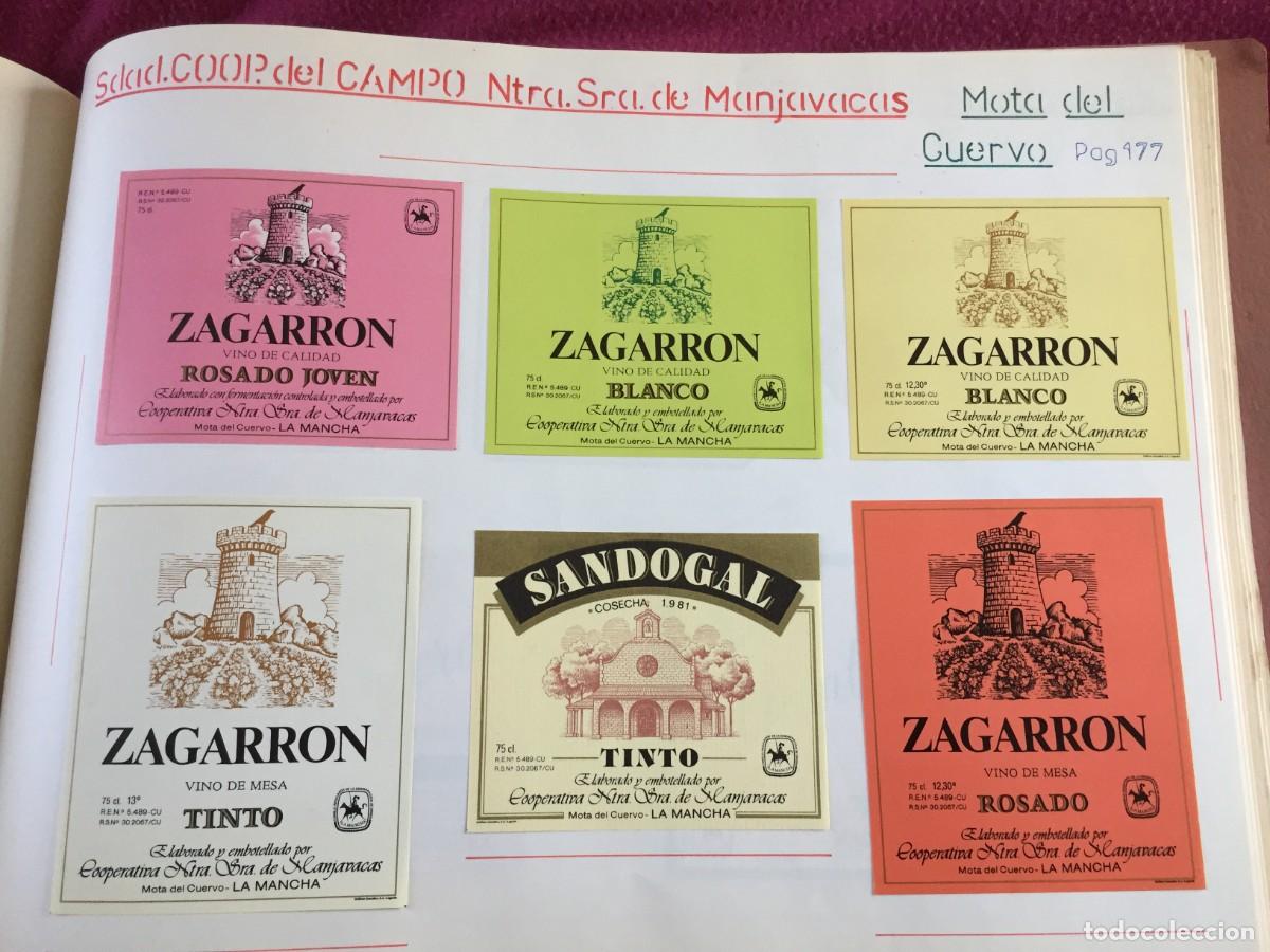Etiquetas antiguas: 7 ETIQUETAS DE VINO TINTO DE ZAGARRON...N&ordf; SE&Ntilde;ORA MANJAVACAS DE MOTA DEL CUERVO (CUENCA) - EN 1 HOJA